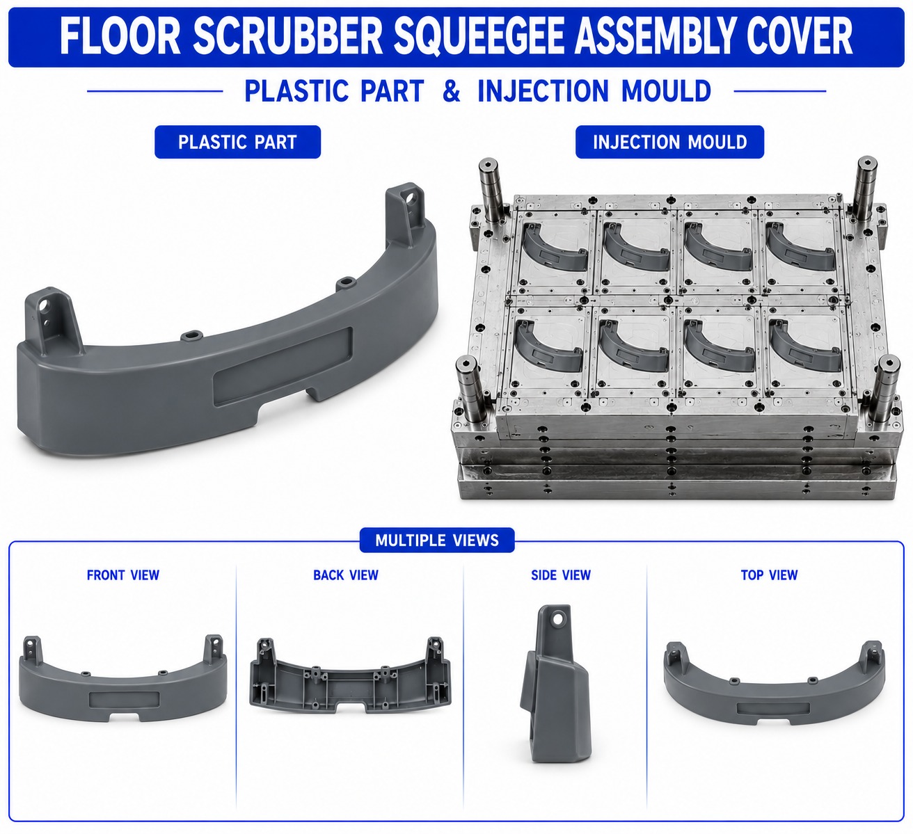 Floor Scrubber Plastic Squeegee Assembly Cover Mould and Moulding Service